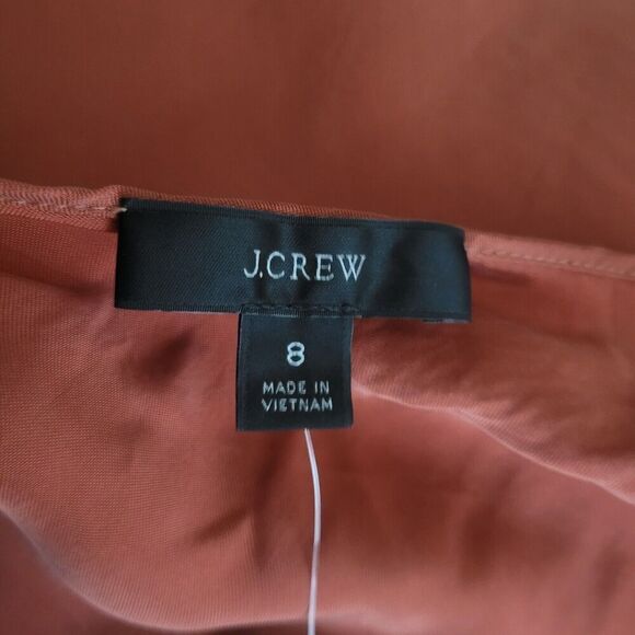 J. Crew Dress Womens 8 Orange Gwen Cupro Blend Mini Slip Wildfire Short BI679 - Picture 7 of 12